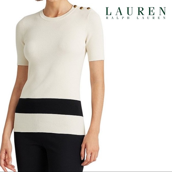 LAUREN Ralph Lauren Button Shoulder Detail Sweater - Picture 6 of 6